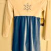 GK ICE FIGURE SKATE LgSLV CHILD SMALL SNOWFLAKE BLUE VELVET EMPIRE DRESS SZ S - Image 8