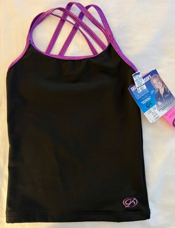 SHAWN JOHNSON GK CHEER DANCE TOP ADULT SMALL BLACK DRYTECH SPORT CAMISOLE Sz AS - Image 8