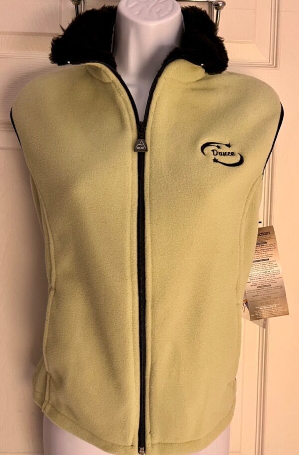 AVALANCHE WEAR PERFORMANCE GK FLEECE VEST LADIES MEDIUM "DANCE" LOGO GREEN SZ M