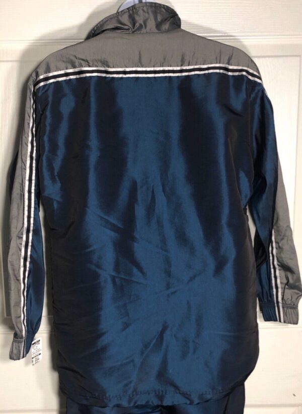 GK BLUE PEWTER IRIDESCENT CHILD MEDIUM GYMNASTIC ALL SPORT WARM UP JACKET CM NWT - Image 6