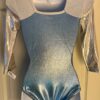 GK 3/4 SLV LGT BLUE WHITE MYSTIQUE ADULT SMALL GYMNASTICS DANCE LEOTARD Sz AS - Image 4