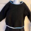 GK ICE SKATE WARM UP GIRLS MEDIUM BLACK FLEECE LgSLV  BLUE VELV TRIM CROP TOP CM