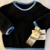 GK ICE SKATE WARM UP GIRLS MEDIUM BLACK FLEECE LgSLV  BLUE VELV TRIM CROP TOP CM - Image 5