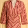 G.H. BASS & CO LADIES SMALL BURGUNDY 3/4 SLV BUTTON DOWN SHIRT Sz S PREOWNED