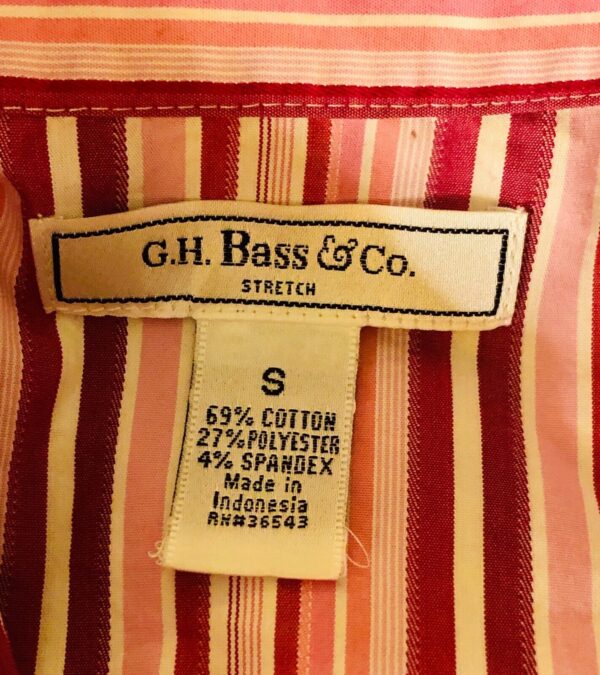 G.H. BASS & CO LADIES SMALL BURGUNDY 3/4 SLV BUTTON DOWN SHIRT Sz S PREOWNED - Image 6