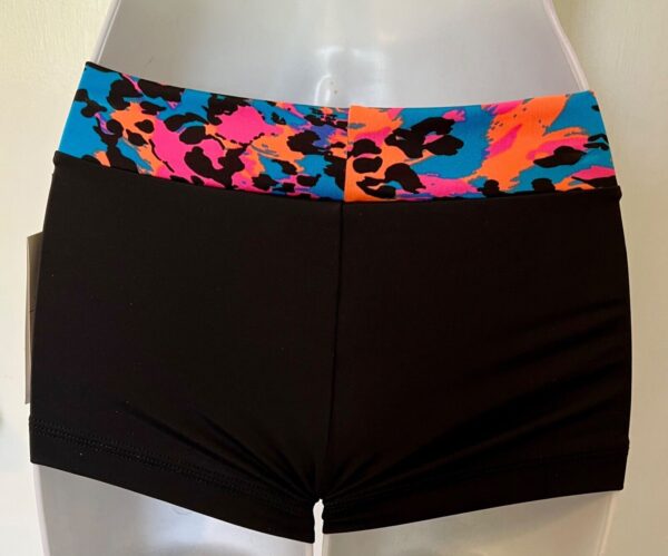 ALY RAISMAN ADULT X-SMALL FELINE FRENZY BLACK NYLON/SPANDEX GYMNAST SHORTS Sz XS - Image 5