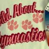 GK 'WILD ABOUT GYMNASTICS' ADULT MED WHITE COTTON PINK TRIM SPARKLE GRAPHIC Sz M - Image 3