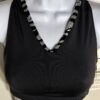 GK CHEER CROP TOP ADULT SMALL ZANY ZEBRA TRIM GRAY NYLON/SPANDEX T-BACK AS NWT!