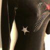 GK LgSLV LADIES SMALL BLACK VELVET STAR FOIL JA GYMNASTICS DANCE LEOTARD Sz AS - Image 4