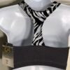 GK CHEER CROP TOP ADULT SMALL ZANY ZEBRA TRIM GRAY NYLON/SPANDEX T-BACK AS NWT! - Image 2