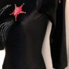 GK LgSLV LADIES SMALL BLACK VELVET STAR FOIL JA GYMNASTICS DANCE LEOTARD Sz AS - Image 5