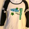 GK GYMNAST BASEBALL TEE ADULT LARGE 3/4 SLV SUPER STAR GRAPHIC COTTON T-SHIRT AL