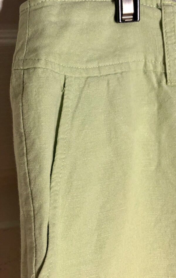 OASIS BY FOSCHINI LADIES SIZE 10 MINT LINEN CAPRI PANTS Sz 10 EUC! - Image 3