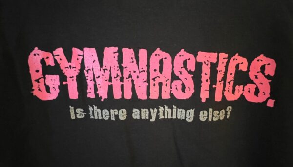 THE AUSSIE T CO. GK PINK â€œGYMNASTICSâ€¦â€ LADIES SMALL SSLV  BLACK COTTON T-SHIRT S - Image 3