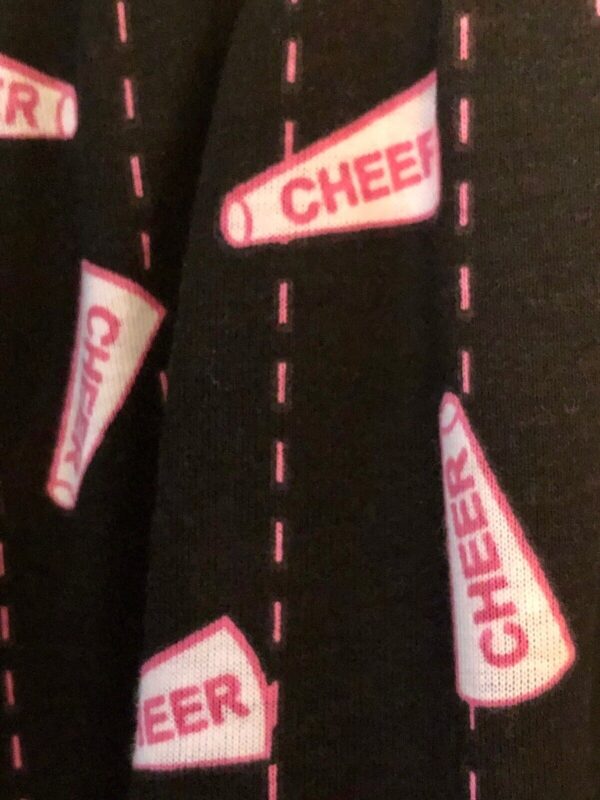 GK CHEER PJ PANTS SIZE LADIES MEDIUM BLACK COTTON DRAWSTRING PINK PRINT AM NWT! - Image 4