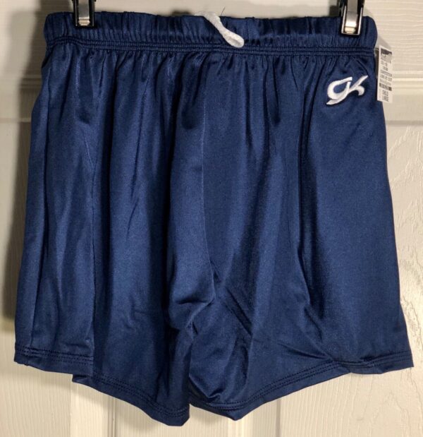 GK CHILD LARGE NAVY COMPETITION GYMNASTICS RUNNERS FITNESS LONG SHORTS SZ L - Image 2