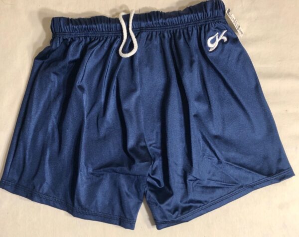 GK CHILD LARGE NAVY COMPETITION GYMNASTICS RUNNERS FITNESS LONG SHORTS SZ L - Image 3