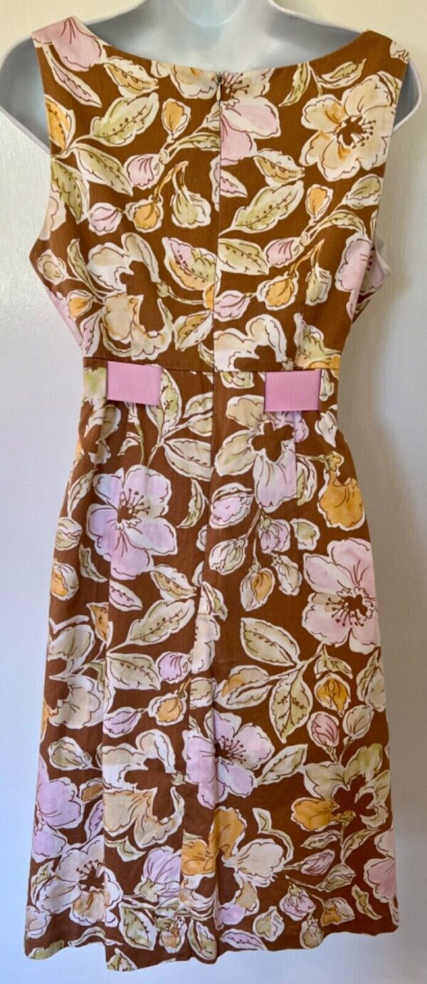 AA STUDIO AA LADIES MEDIUM 10 MULTI-COLOR FLORAL PRINT RIBBON A-LINE DRESS Sz 10 - Image 4