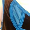 GK FIGURE SKATE ESPRESSO VELVET ADULT SMALL ASYM BLUE MESH SLVLS DRESS Sz AS - Image 2