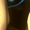 GK FIGURE SKATE ESPRESSO VELVET ADULT SMALL ASYM BLUE MESH SLVLS DRESS Sz AS - Image 3