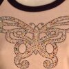 GK Elite T-SHIRT LADIES SMALL 3/4 SLV JEWELED BUTTERFLY SKATE PURPLE COTTON AS - Image 2