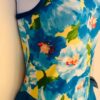 GK ICE FIGURE SKATE ADULT SMALL SLVLS MATTE TRICOT TURQ FLORAL PRINT DRESS Sz AS - Image 3