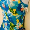 GK ICE FIGURE SKATE ADULT SMALL SLVLS MATTE TRICOT TURQ FLORAL PRINT DRESS Sz AS - Image 5