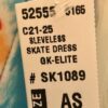 GK ICE FIGURE SKATE ADULT SMALL SLVLS MATTE TRICOT TURQ FLORAL PRINT DRESS Sz AS - Image 6