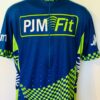 VOMAX PJM FIT CYCLING JERSEY MENS LARGE SSLV POLY BLUE GREEN GRAPHICS AS EUC!
