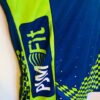 VOMAX PJM FIT CYCLING JERSEY MENS LARGE SSLV POLY BLUE GREEN GRAPHICS AS EUC! - Image 4
