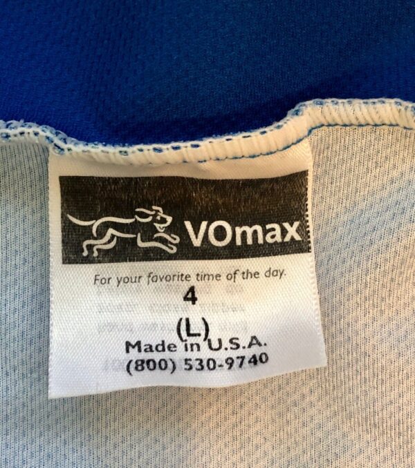 VOMAX PJM FIT CYCLING JERSEY MENS LARGE SSLV POLY BLUE GREEN GRAPHICS AS EUC! - Image 8