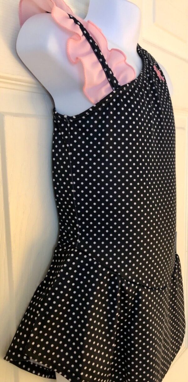 GK ICE SKATE GIRLS SMALL ONE SHOULDER MT POLKA DOT PRINT RUFFLE DRESS Sz CS NWT! - Image 4