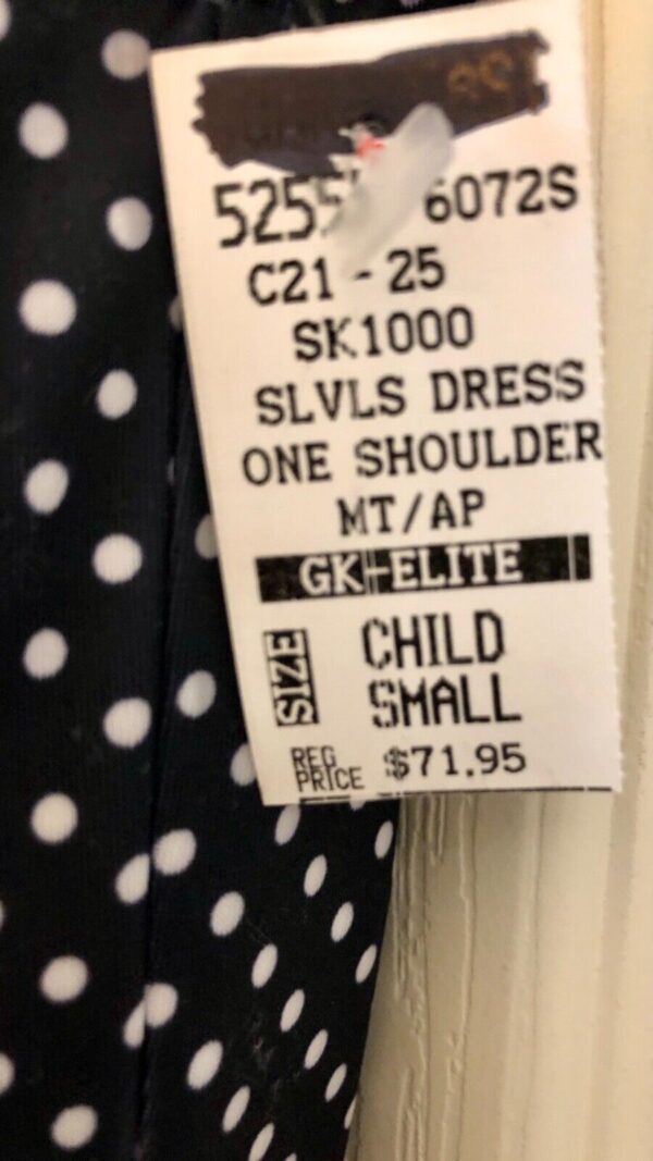 GK ICE SKATE GIRLS SMALL ONE SHOULDER MT POLKA DOT PRINT RUFFLE DRESS Sz CS NWT! - Image 7