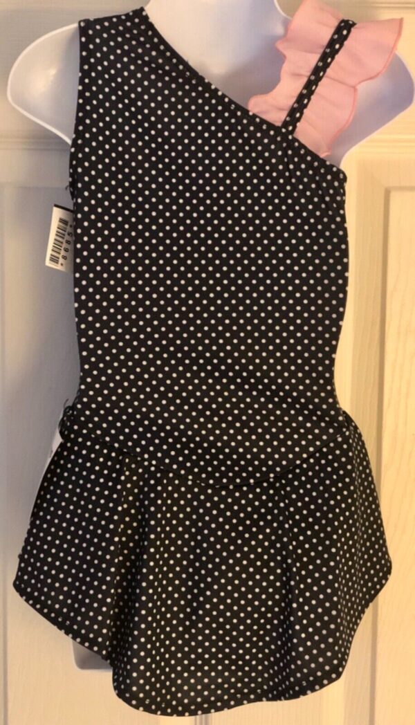 GK ICE SKATE GIRLS SMALL ONE SHOULDER MT POLKA DOT PRINT RUFFLE DRESS Sz CS NWT! - Image 11