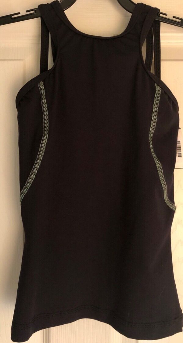 GK ELITE SPORTY TANK GIRLS LARGE BLACK MICROTECH CHEER DANCE SKATE GYM CL NWT!