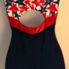 GK DANCE BIKETARD ADULT SMALL STAR PRINT ROYAL COTTON RED FOIL RACERBACK TANK AS - Image 6