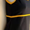 GK DANCE CHEER LADIES SMALL NAVY YELLOW DRY TECH V-NECK PERFORM TOP Sz AS NWT! - Image 2