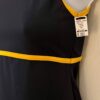 GK DANCE CHEER LADIES SMALL NAVY YELLOW DRY TECH V-NECK PERFORM TOP Sz AS NWT! - Image 3
