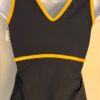 GK DANCE CHEER LADIES SMALL NAVY YELLOW DRY TECH V-NECK PERFORM TOP Sz AS NWT! - Image 4