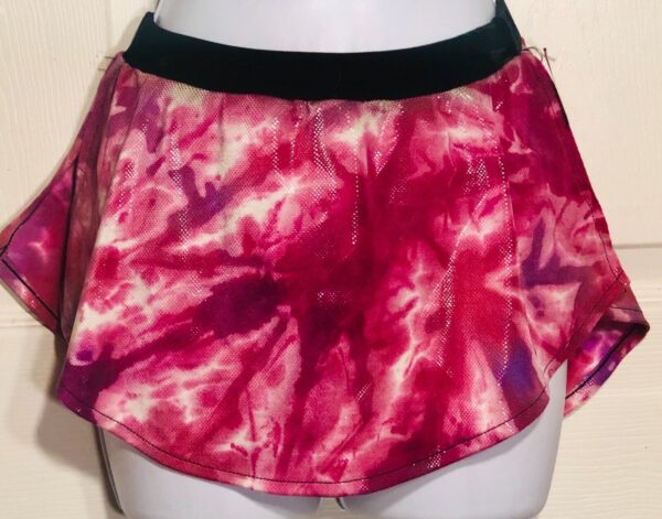 GK TIE-DYE ICE FIGURE ADULT SMALL FOIL PRINT VELVET PULL-ON SKATE SKIRT AS