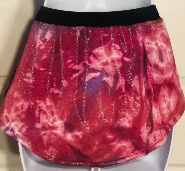 GK TIE-DYE ICE FIGURE ADULT SMALL FOIL PRINT VELVET PULL-ON SKATE SKIRT AS - Image 6