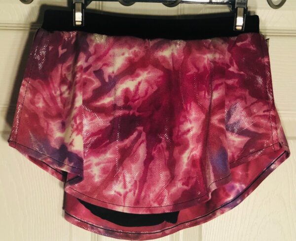 GK TIE-DYE ICE FIGURE ADULT SMALL FOIL PRINT VELVET PULL-ON SKATE SKIRT AS - Image 7