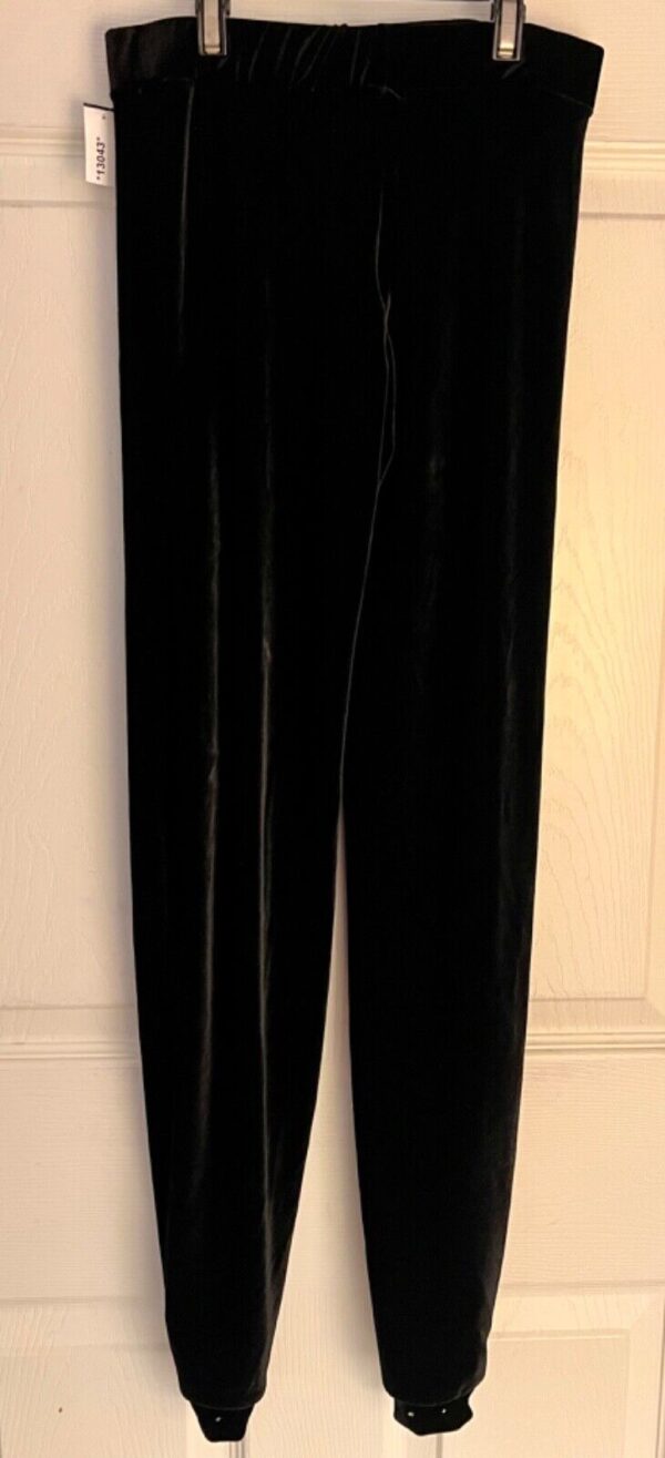 GK DANCE LADIES X-SMALL BLACK VELVET JEWELED CUFFED PERFORMANCE DRESS PANTS XS - Image 5