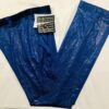 GK DANCE JAZZ LADIES LARGE BLUE TWILIGHT FOIL BLUE VELVET WAISTBAND PANTS SZ L