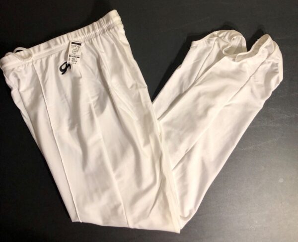 GK ELITE MENS MEDIUM WHITE GYMNASTICS COMPETITION N/S STIRRUP PANTS AM NWT!