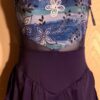 GK ELITE SLEEVELESS FLORAL MESH PRINT FIGURE SKATE DRESS AXS