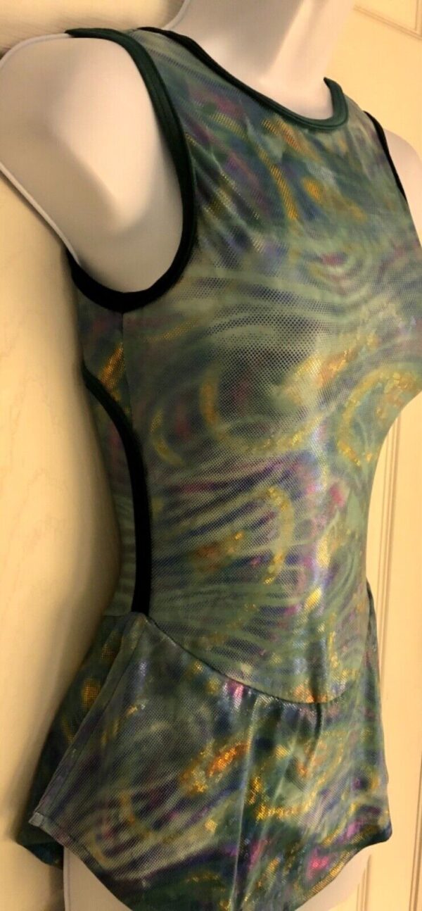 GK TIE-DYE HOLOGRAM ICE FIGURE SKATE ADULT SMALL TRICOT SLVLS DRESS Sz AS NWT! - Image 4