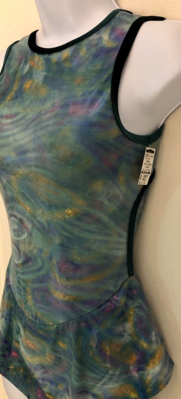 GK TIE-DYE HOLOGRAM ICE FIGURE SKATE ADULT SMALL TRICOT SLVLS DRESS Sz AS NWT! - Image 6