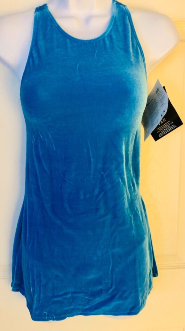 GK ICE SKATE SLVLS LADIES X-SMALL OCEAN VELVET CRISSCROSS STRAP DRESS Sz AXS NWT