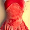 GK ICE FIGURE SKATE ADULT X-SMALL CORAL VELVET TIE-DYE KEYHOLE HALTER DRESS XS
